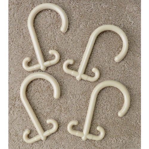 Duo Plastic Shower Curtain Hooks, Bone